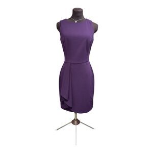 LAUREN RALPH LAUREN Women’s Purple Violet Waist Detail Dress Size 4 Elegant Fit